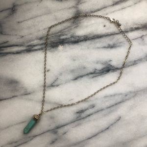 Crystal stone gold necklace